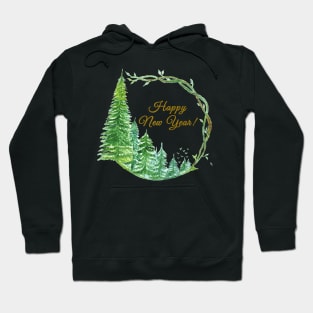 Happy New Year Minimalistic greeting Hoodie